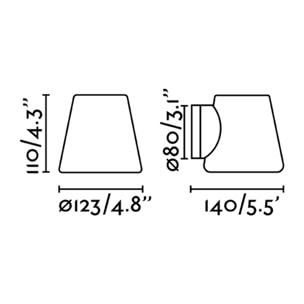 BIANCA Lampada da parete cromo