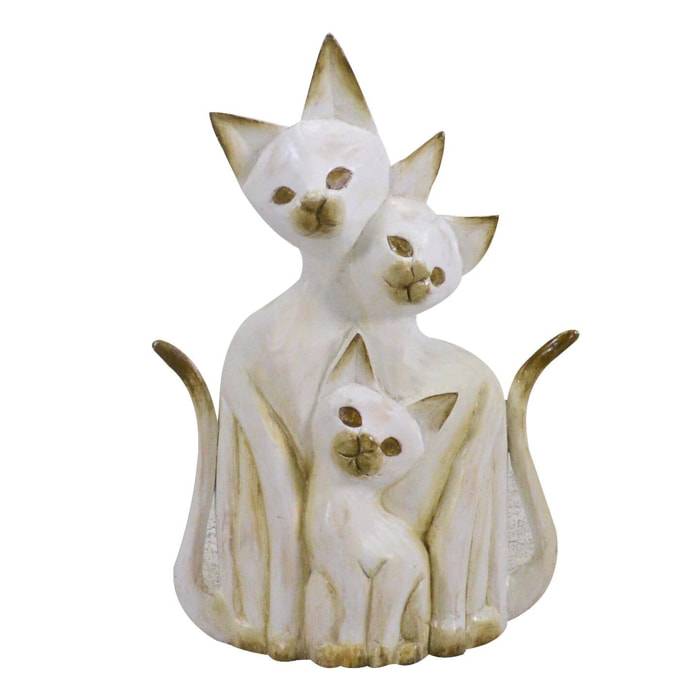 Gatto in legno bianco e marrone cm26x7h40