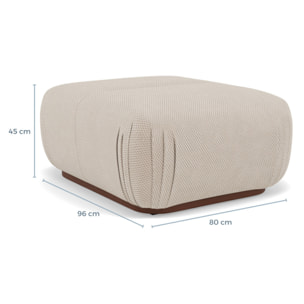 Penelope - pouf en velours texturé - Bleu