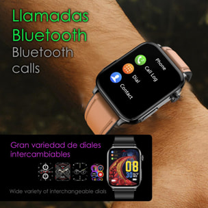 DAM Smartwatch TK15. ECG , glucosa en sangre, ácido úrico y lípidos, IMC grasa corporal, temperatura, O2 y tensión. 5,1x1,2x4,6 Cm. Color: Negro