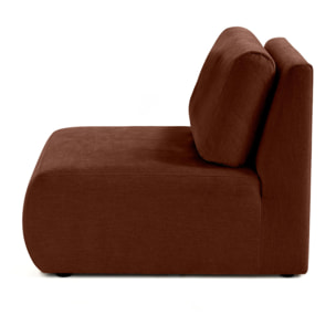 Santorini - module d'assise sans accoudoirs - en tissu texturé - Terracotta