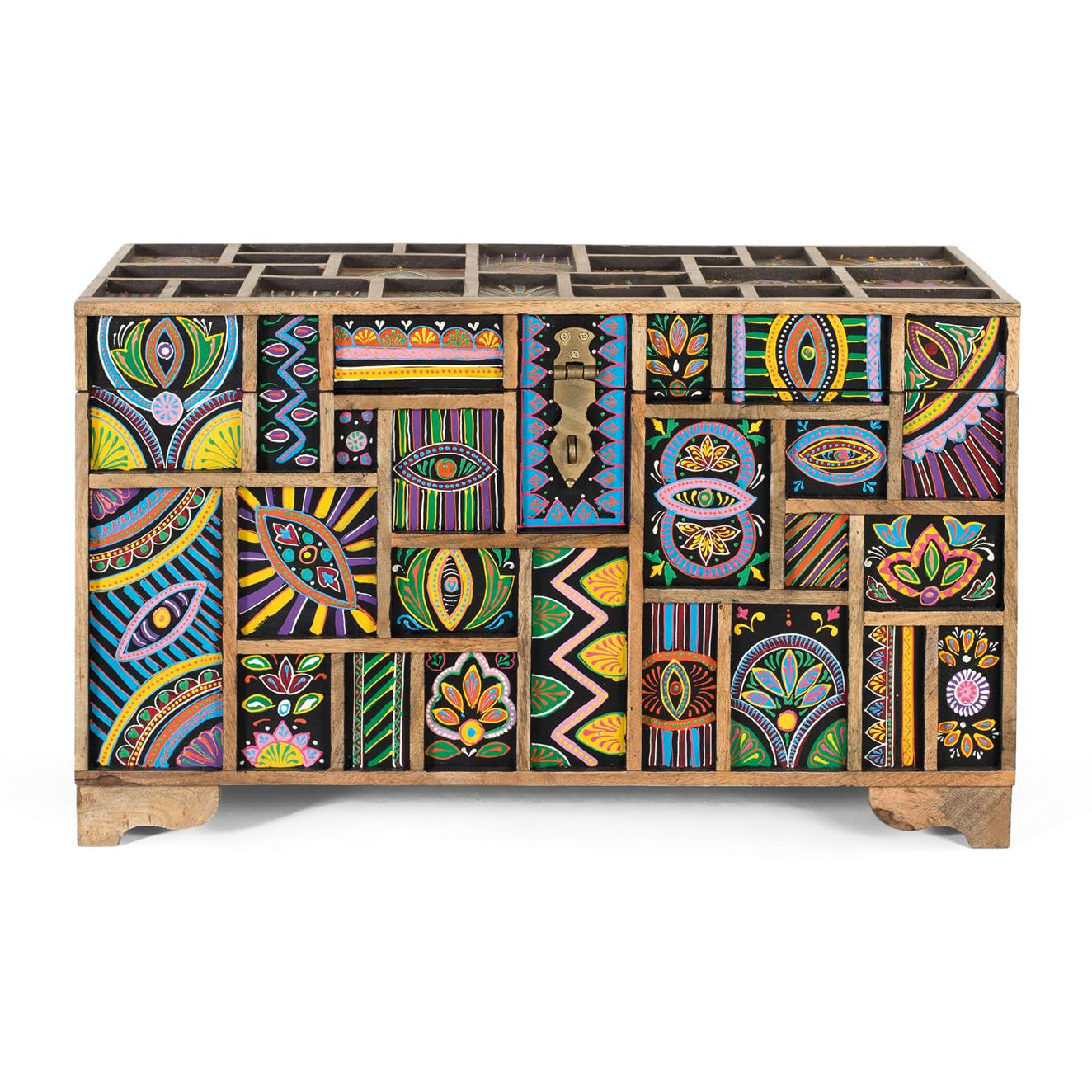 Baúle de Madera de Mango 81 Cm Estilo Artesanal Étnico