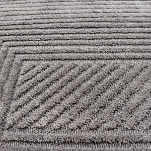 HARMONIE - Tapis moderne géométrique avec poils en relief gris