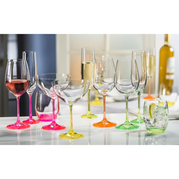 Lot de 4 verres cocktail neon 340 ml