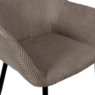 Fauteuil Cotele Scott Taupe - Lot de 2