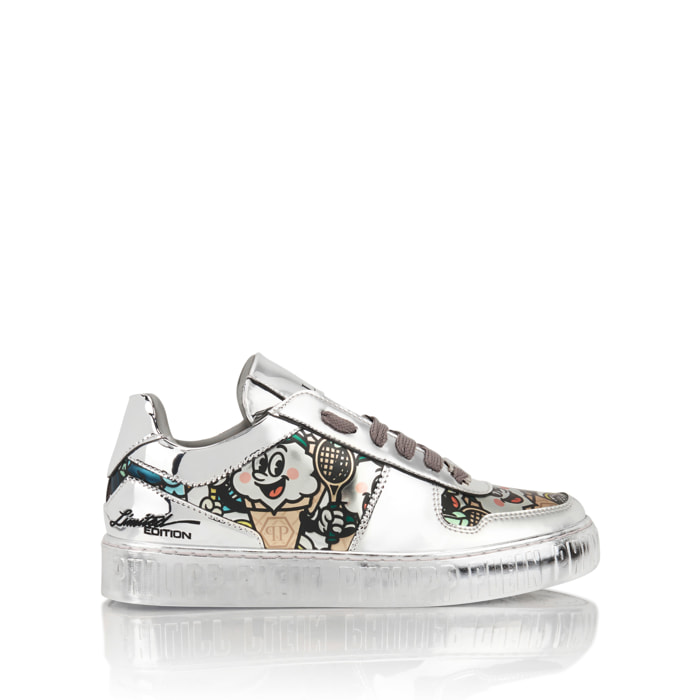 PHILIPP PLEIN Mirror Leather Sneakers 3D Ice Cream
