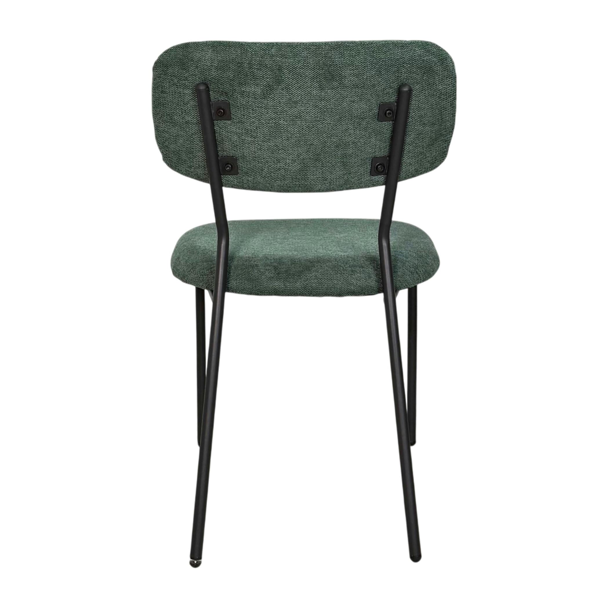Chaise tissu vert foncé style écolier (lot de 2) MALANG