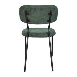 Chaise tissu vert foncé style écolier (lot de 2) MALANG