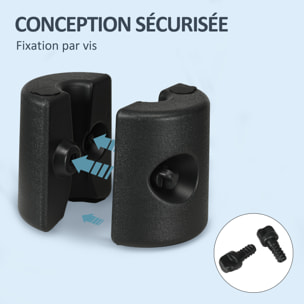 Lot de 4 poids de lestage cylindrique pour tonnelle barnum tente dim. Ø 22 / Ø 24 x 25H cm HDPE noir