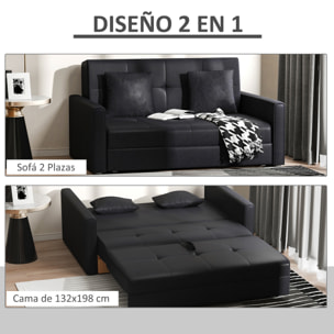 Sofá Cama de 2 Plazas Tapizado en Algodón con 2 Cojines Desmontables Reposabrazos y Base de Almacenaje Sofá Doble Moderno para Salón Oficina 152x101x81 cm Gris Carbón