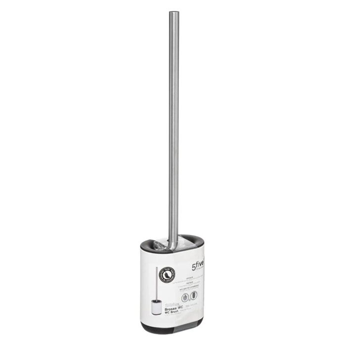 Brosse WC métal "Siliflex" blanc