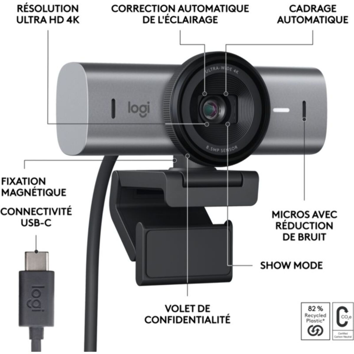 Webcam LOGITECH MX Brio Streaming 4K Graphite