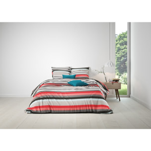 Parure Housse De Couette Coton 57 Fils Stripe