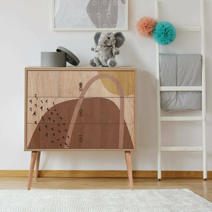 Cassettiera Apricale, Settimino multiuso, Comò camera da letto, Mobile con cassetti, 80x40h89 cm, Multicolore