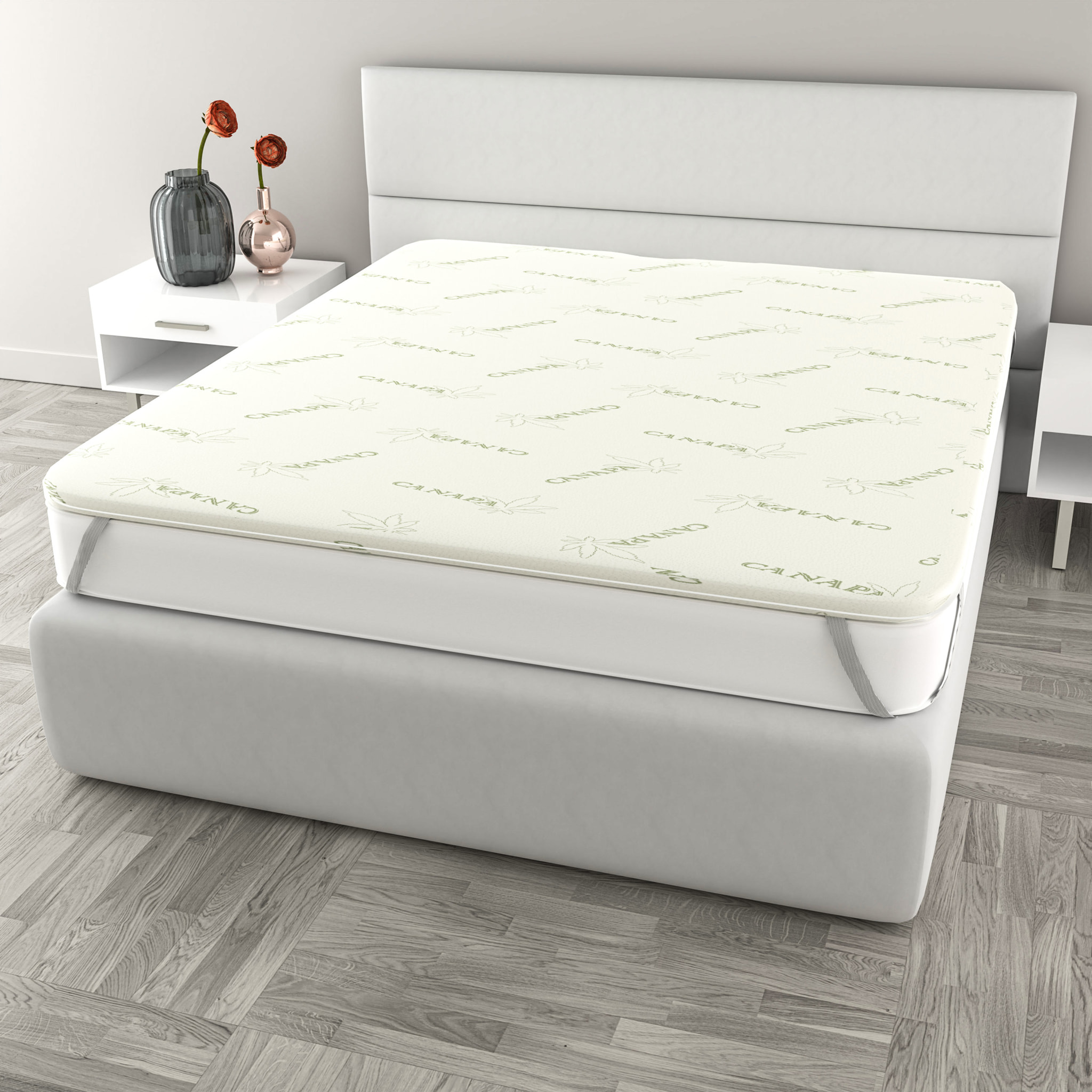 TOPPER MEMORY CON FODERA CANAPA MATRIMONIALE