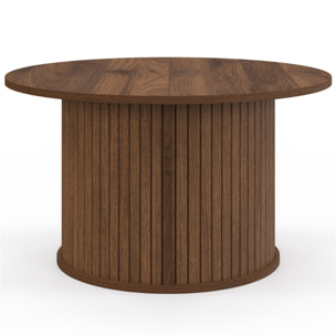 Table basse ronde Albane effet noyer Ø70cm
