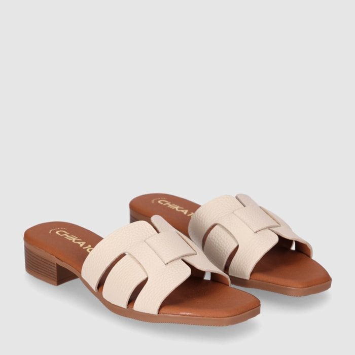 Sandalias de Piel - Hielo - Tacón: 3 cm