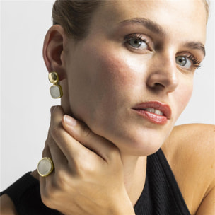 Pendientes con Ojo de Gato acabado oro 18k