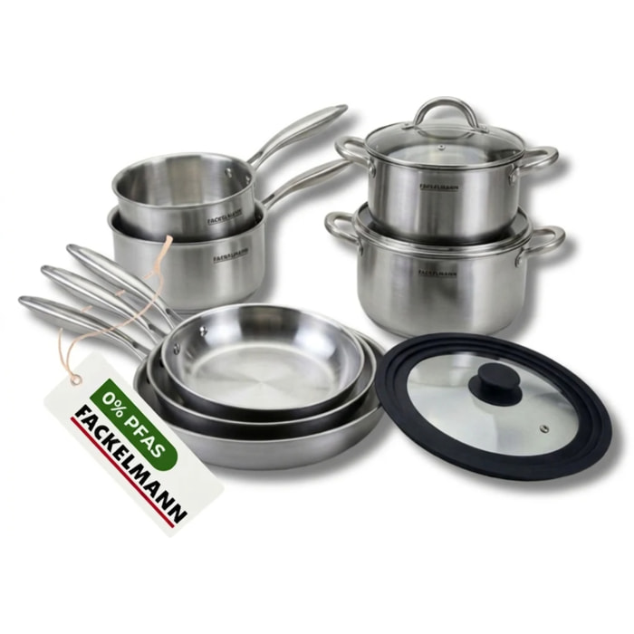 3 poêles à Frire, Casseroles, Faitouts inox 18/10 Triply, Couvercle Fackelmann Vita3