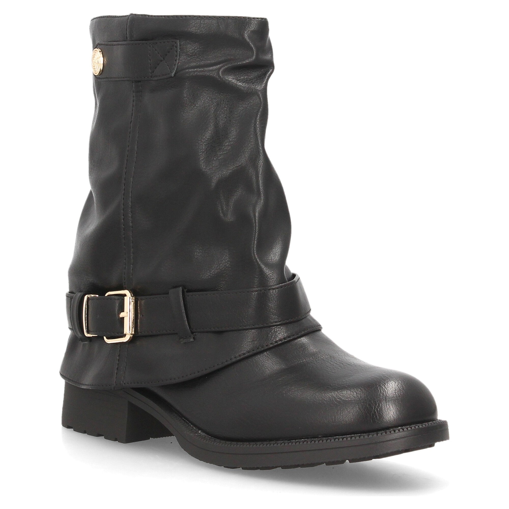 Botines moteros con correas decorativas para mujer