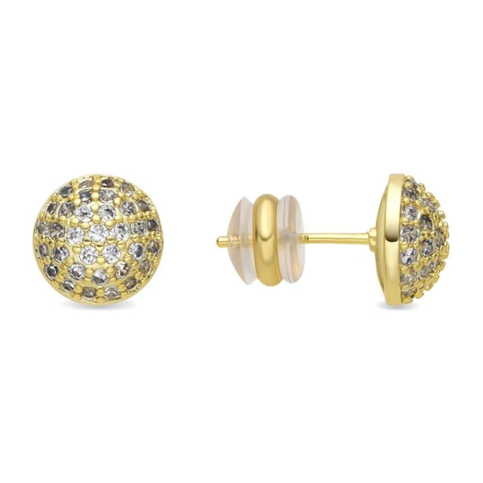 Pendientes acabado oro amarillo de 18k y Circonita Brillante