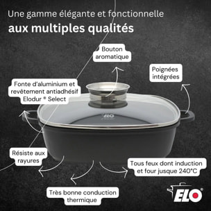 Cocotte 28 x 28 cm en fonte aluminium antiadhésive 3,6 L Elo Alucast