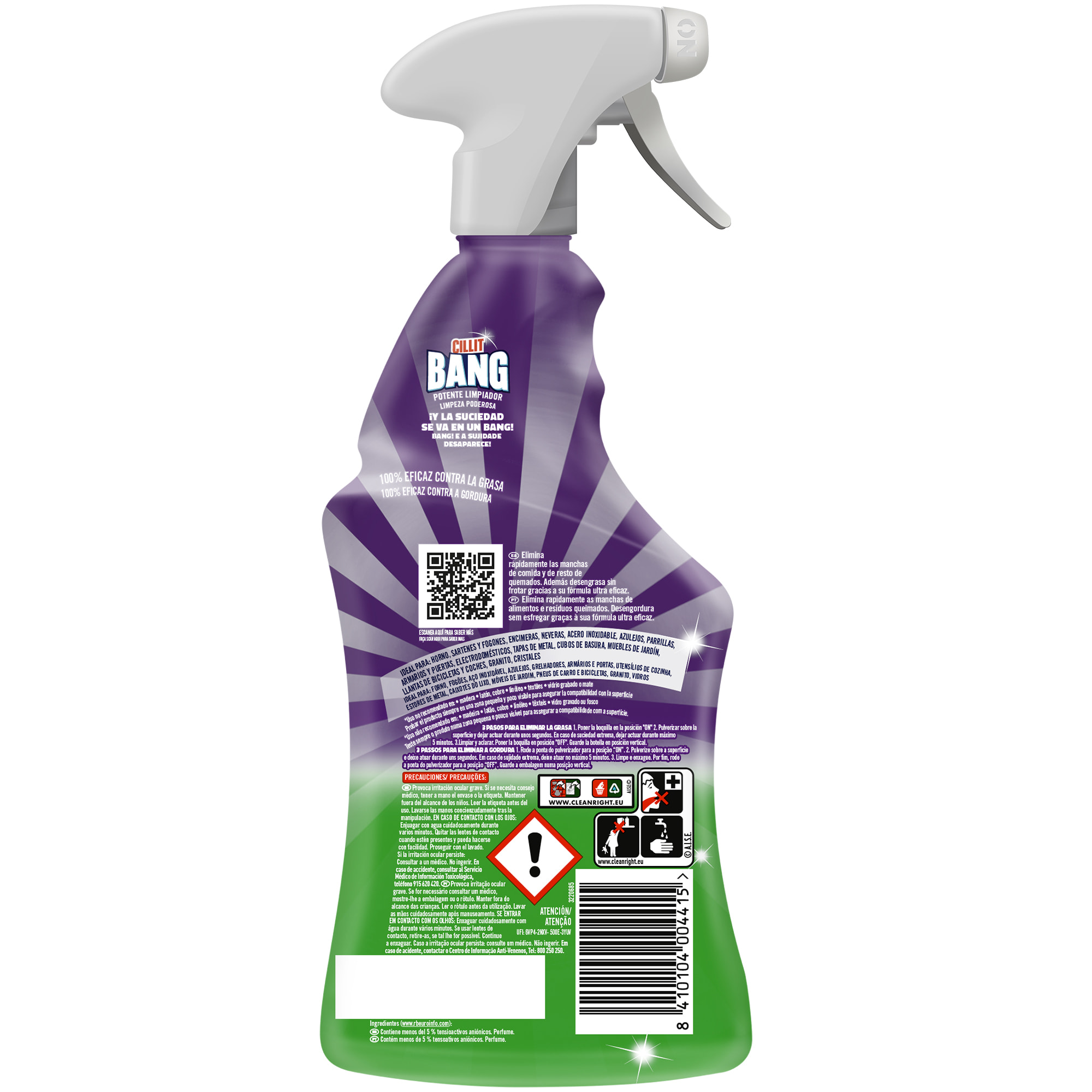 Cillit Bang - Spray Quitagrasas, para cocinas - 750ml, pack de 3x750ml