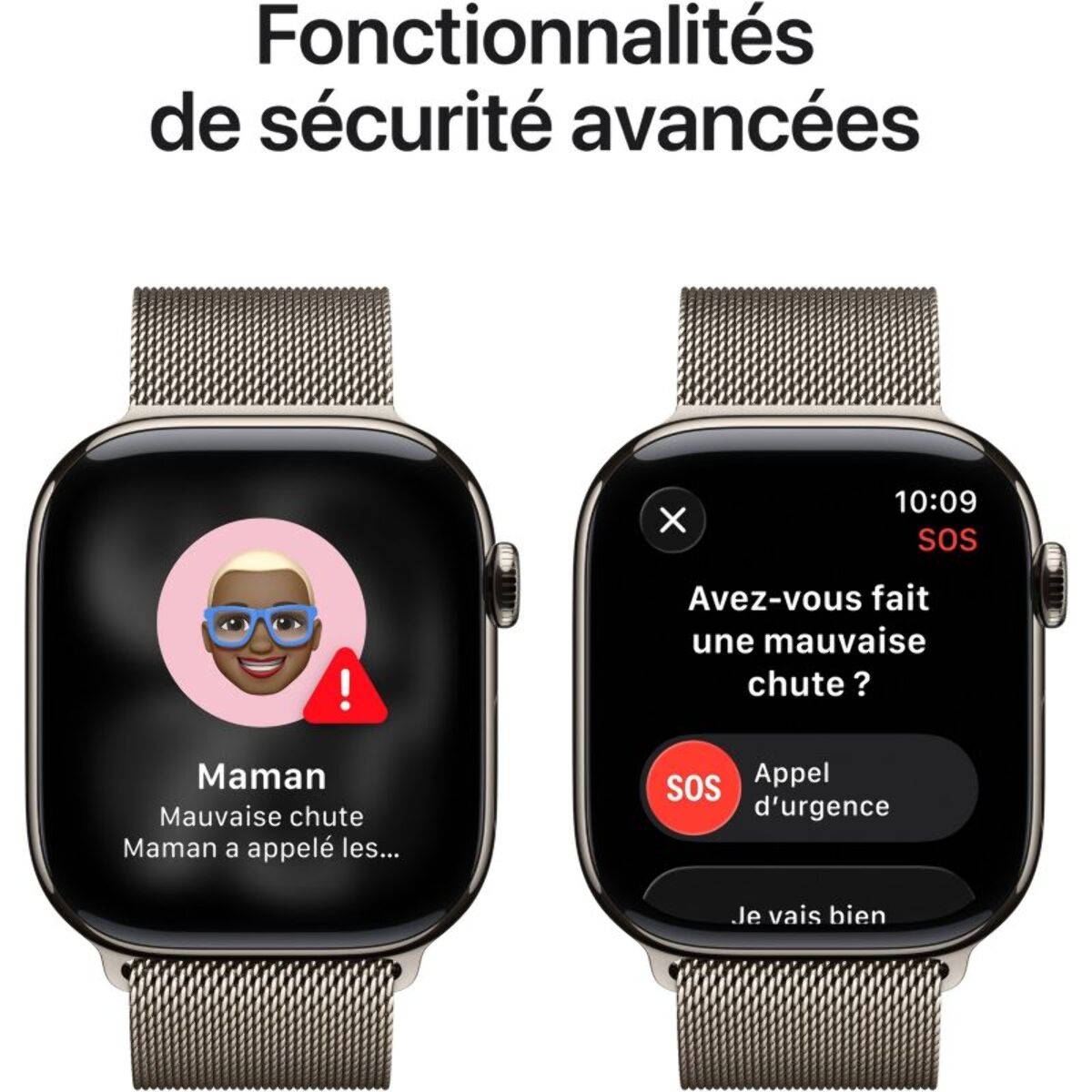 Montre connectée APPLE WATCH 46mm Tit Naturel Milan Serie 11 S/M Cellular