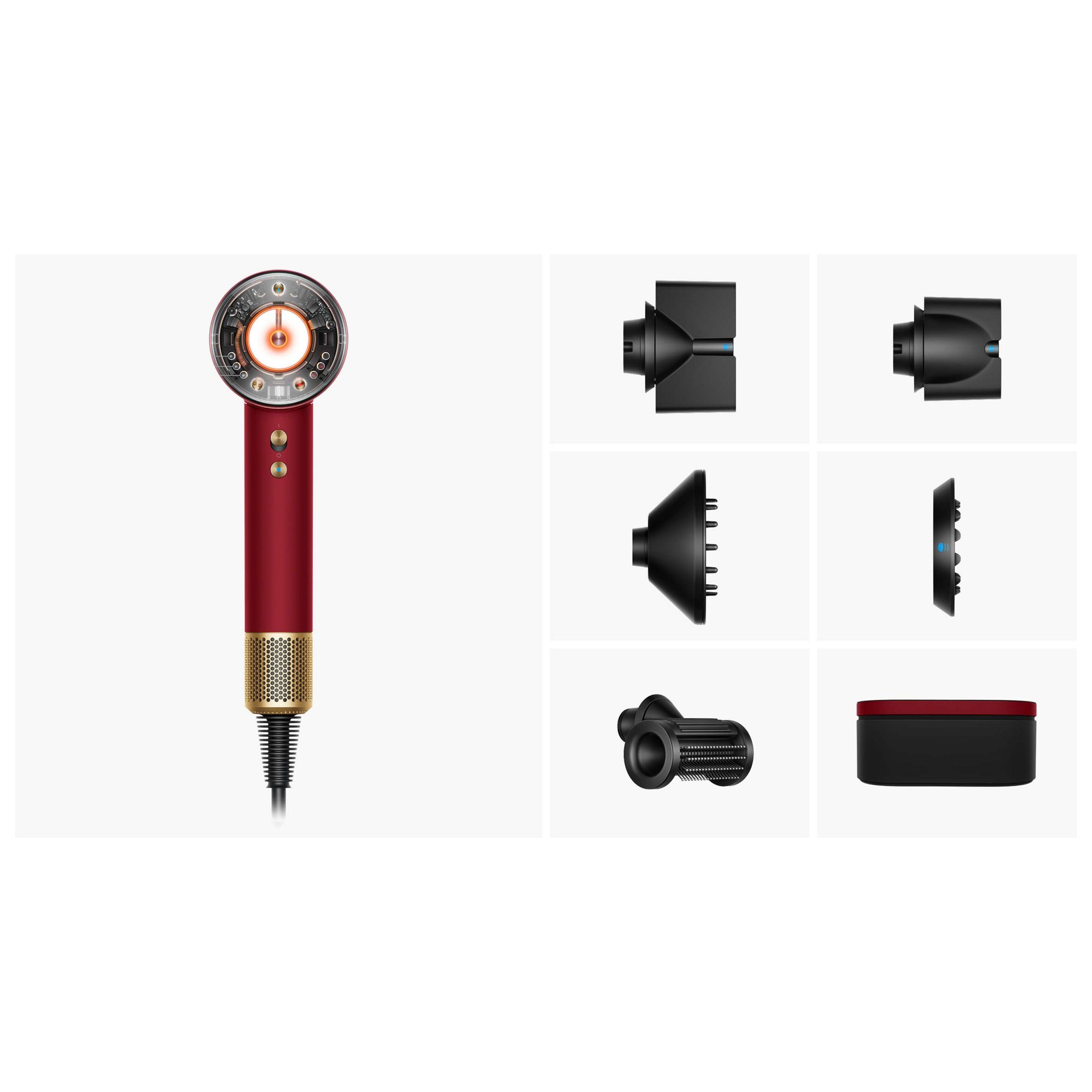 Sèche-cheveux Dyson Supersonic Nural™ - Cheveux raides à ondulés (Velours Rouge/Or)