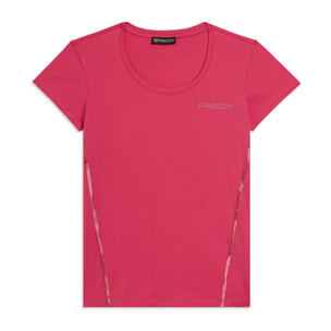 T-shirt Manica Corta con Logo FREDDY e Inserti Elastici