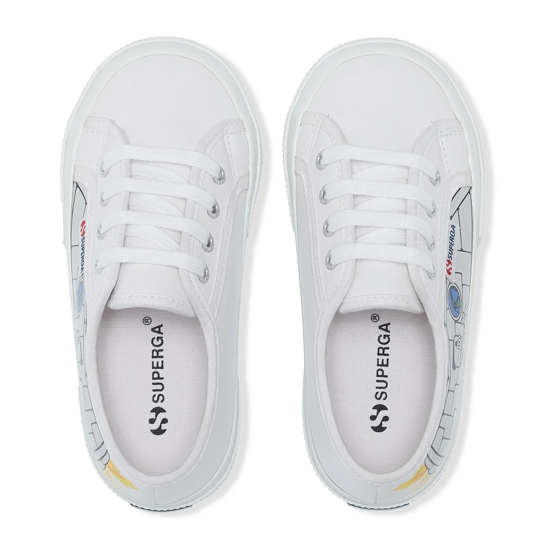 Le Superga Bambino/A Bianco 2750 KIDS VEGAN MATERIAL ROBOT PRINT