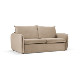 Canapé convertible "Vienna" 2 places en velours beige