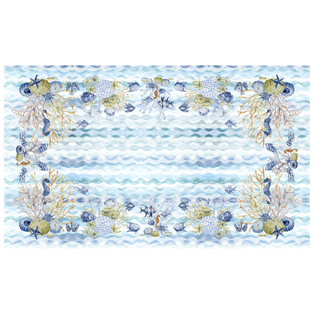 Tovaglia Stampa Digitale 100% Cotone Mare Blu SV