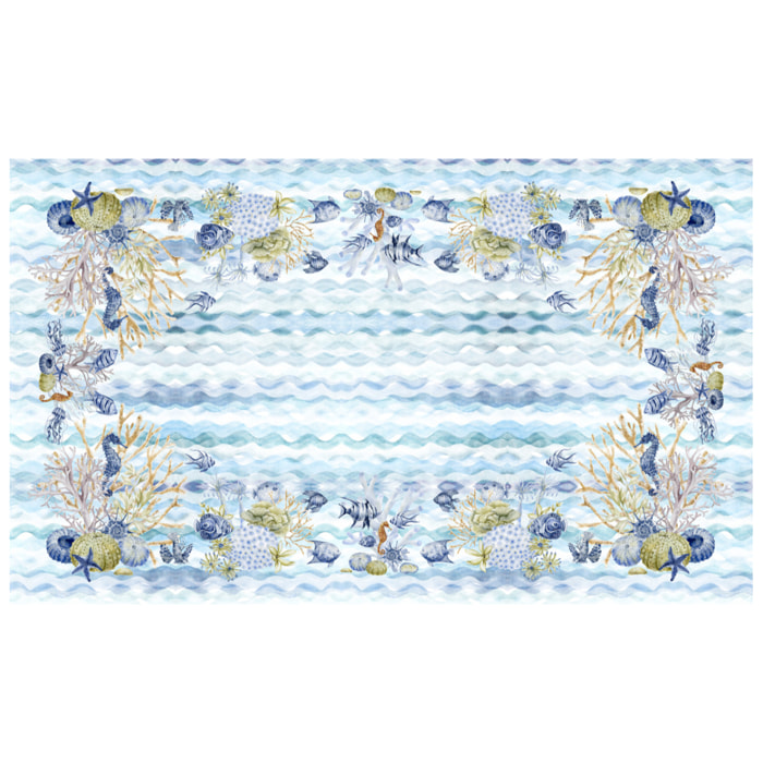 Tovaglia Stampa Digitale 100% Cotone Mare Blu SV