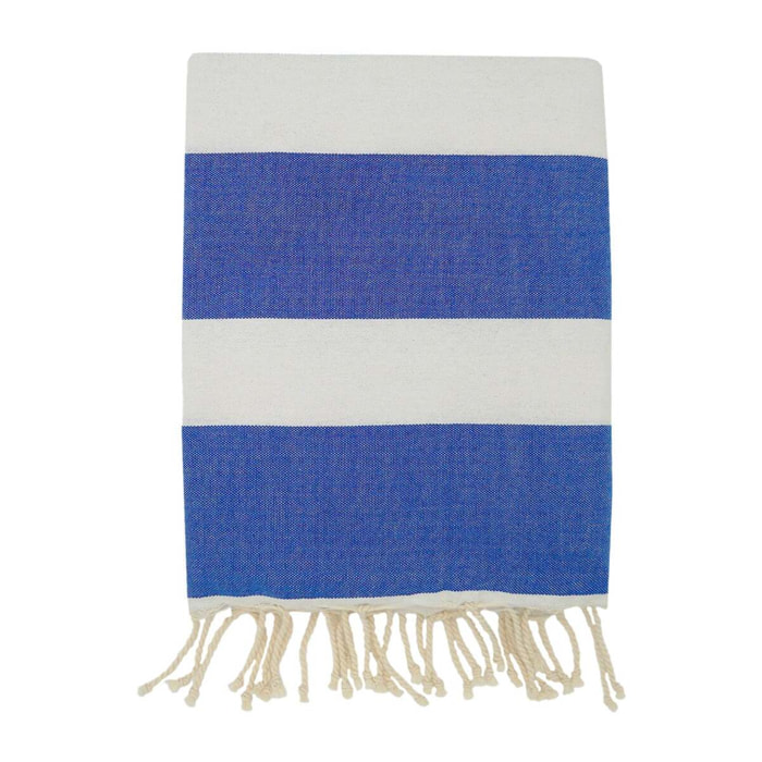 Fouta plate traditionnelle Bleu 100x200 190g/m² - Transat Royal