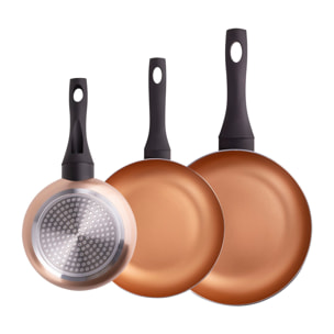 Set 3pc sartenes aluminio ind cobre
