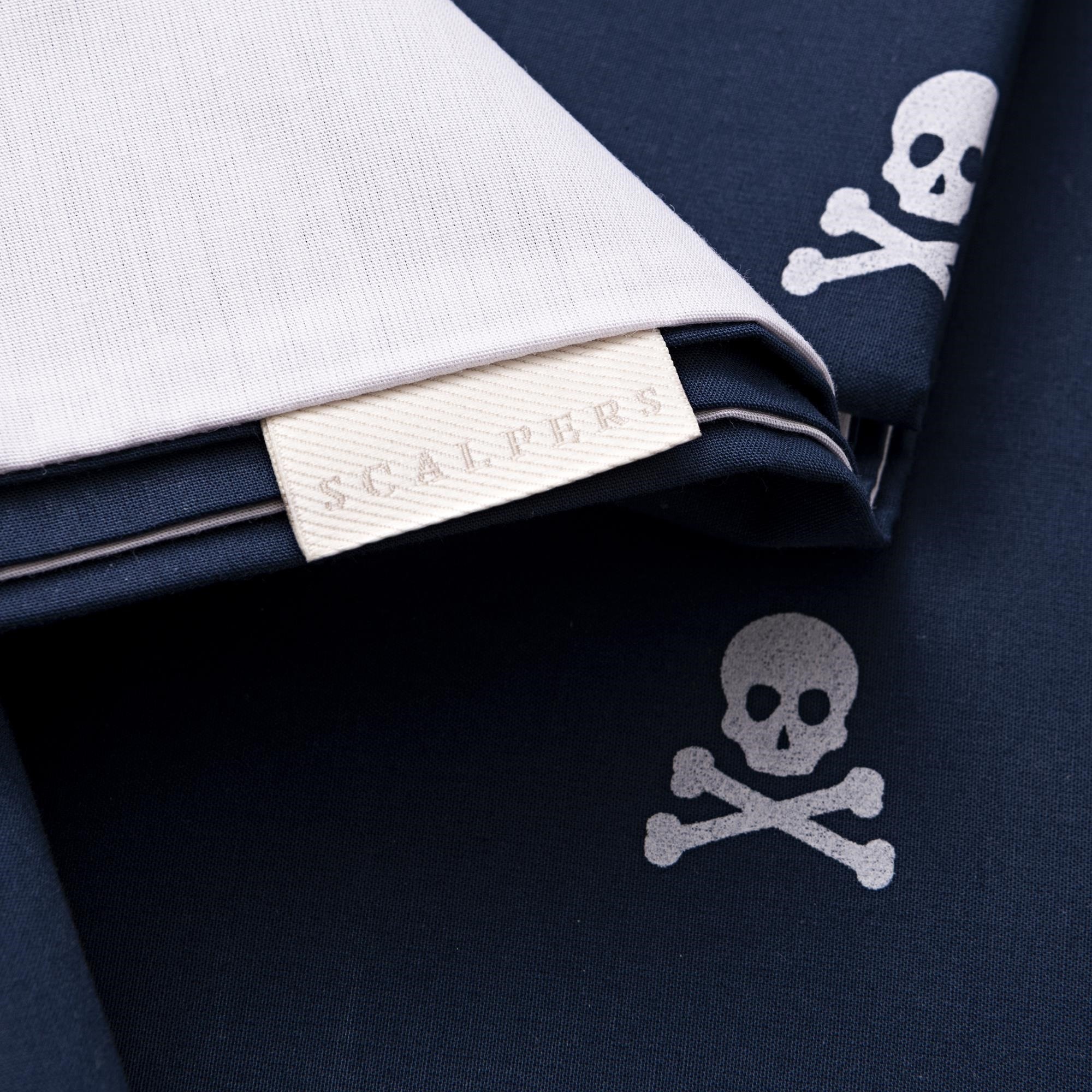 Set cama funda nórdicay 2 fundas almohada, 100% algodón, navy calaveras scalpers home