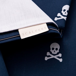 Set cama funda nórdicay 2 fundas almohada, 100% algodón, navy calaveras scalpers home