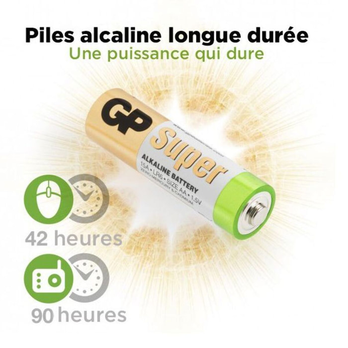 Pile GP Pack de 40 piles Super Alcaline AA/LR06