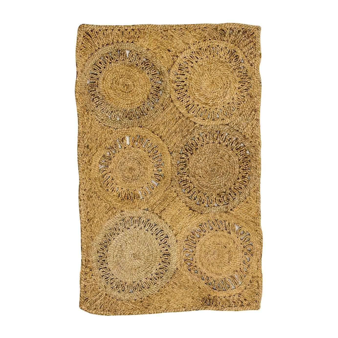 TAPIS EN JUTE NATURELLE TRESSE A  LA  MAIN 90X150CM JERICO