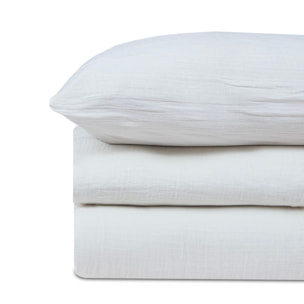 Parure de lit 160 cm gaze de coton écrue - LOUISE