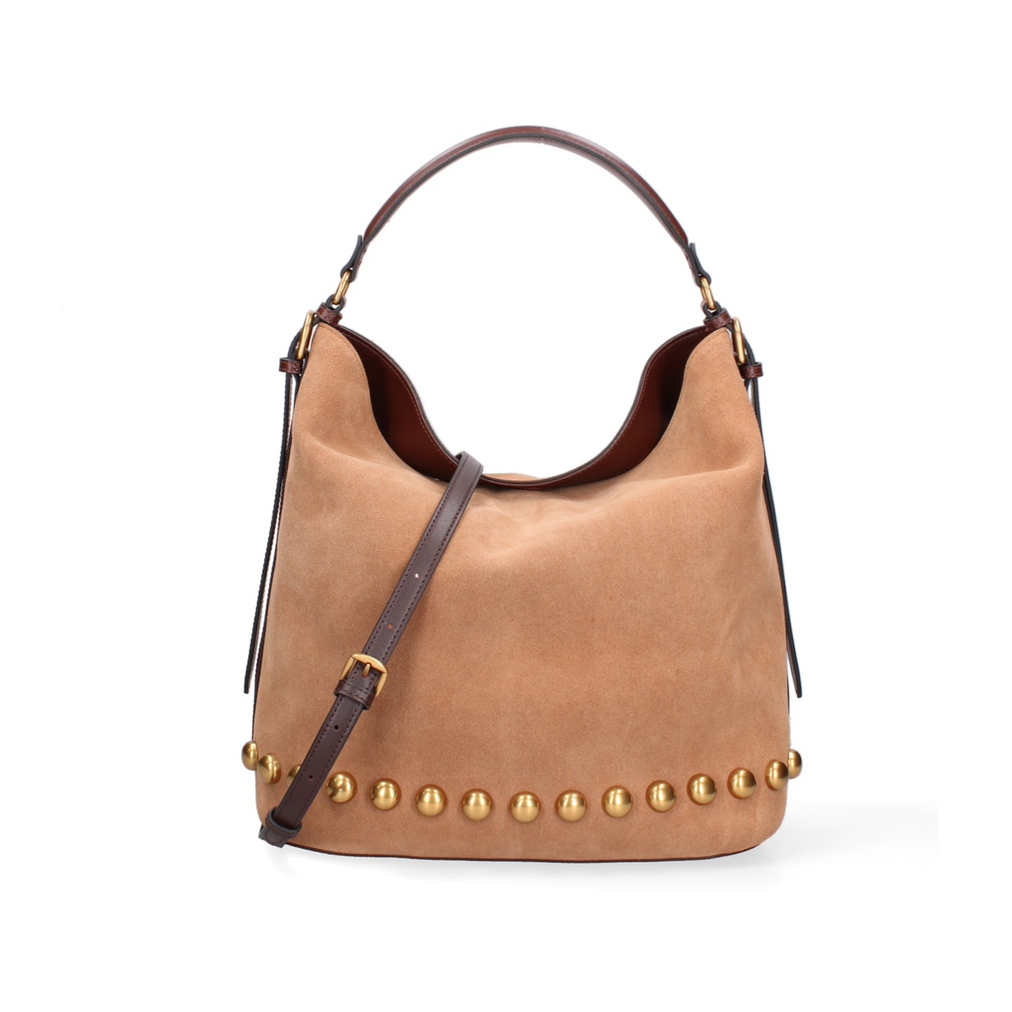 Borsa a spalla da donna Made in Italy - Modello Seraphina Plus - Pelle scamosciata - 31.0 x 31.0 x 15.0 cm