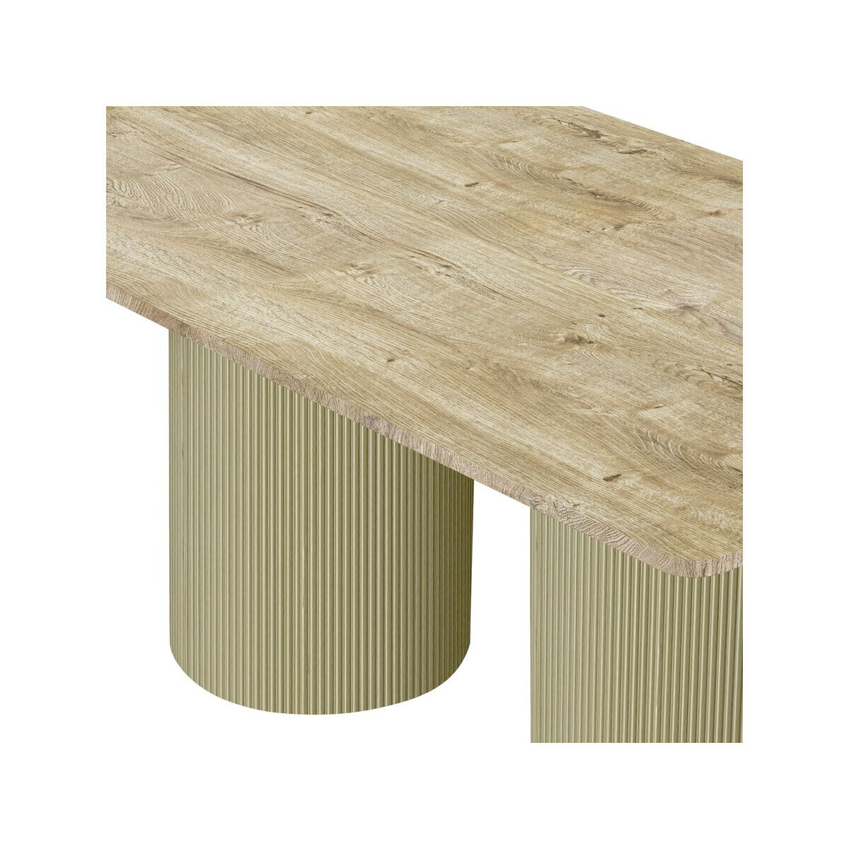 Table à manger ovale en bois "Zénith" - 180 cm - 8 places - Beige