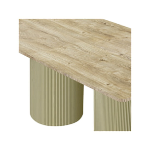 Table à manger ovale en bois "Zénith" - 180 cm - 8 places - Beige
