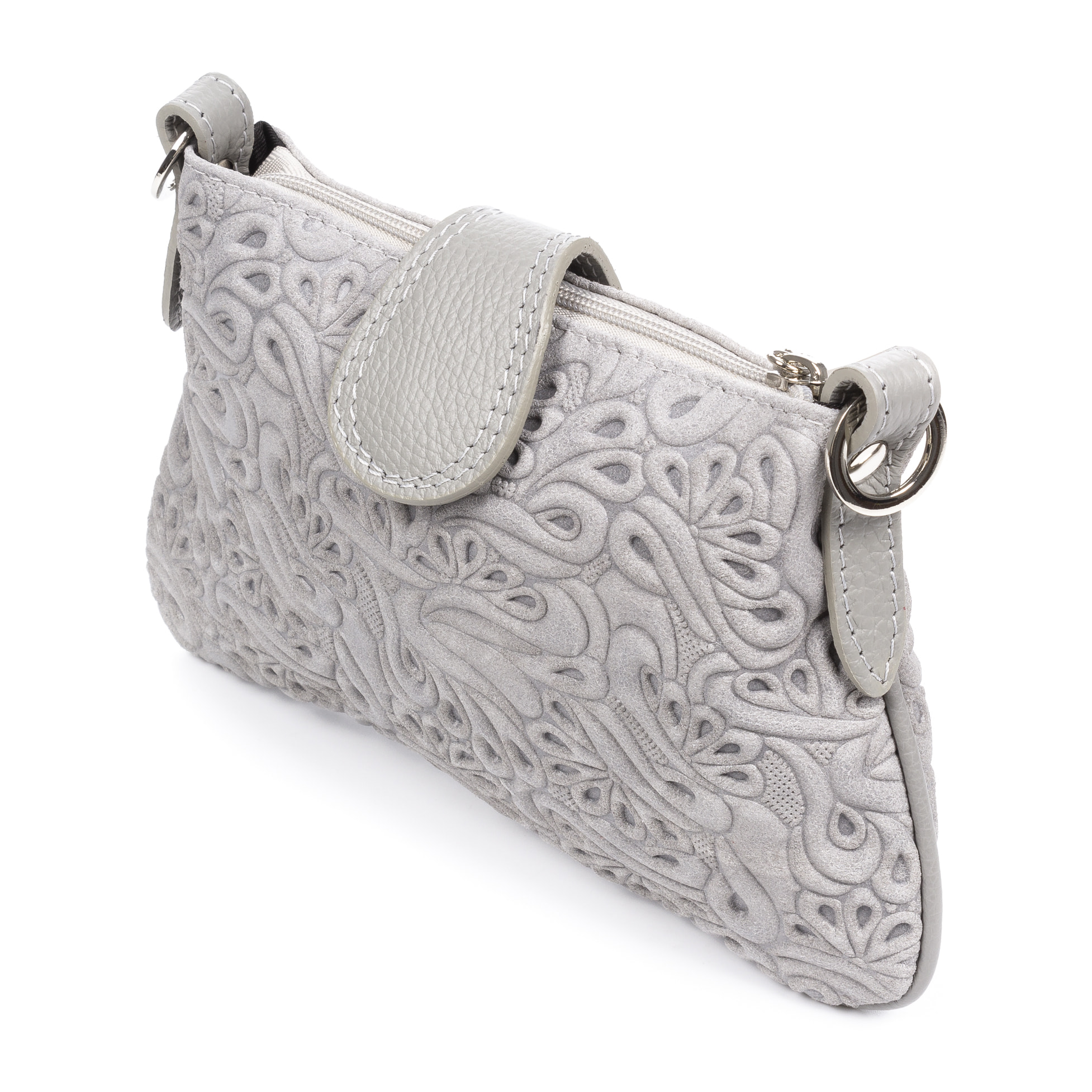 Allerona Borsa a mano Donna. Pelle autentica Camoscio Inciso Fantasia.