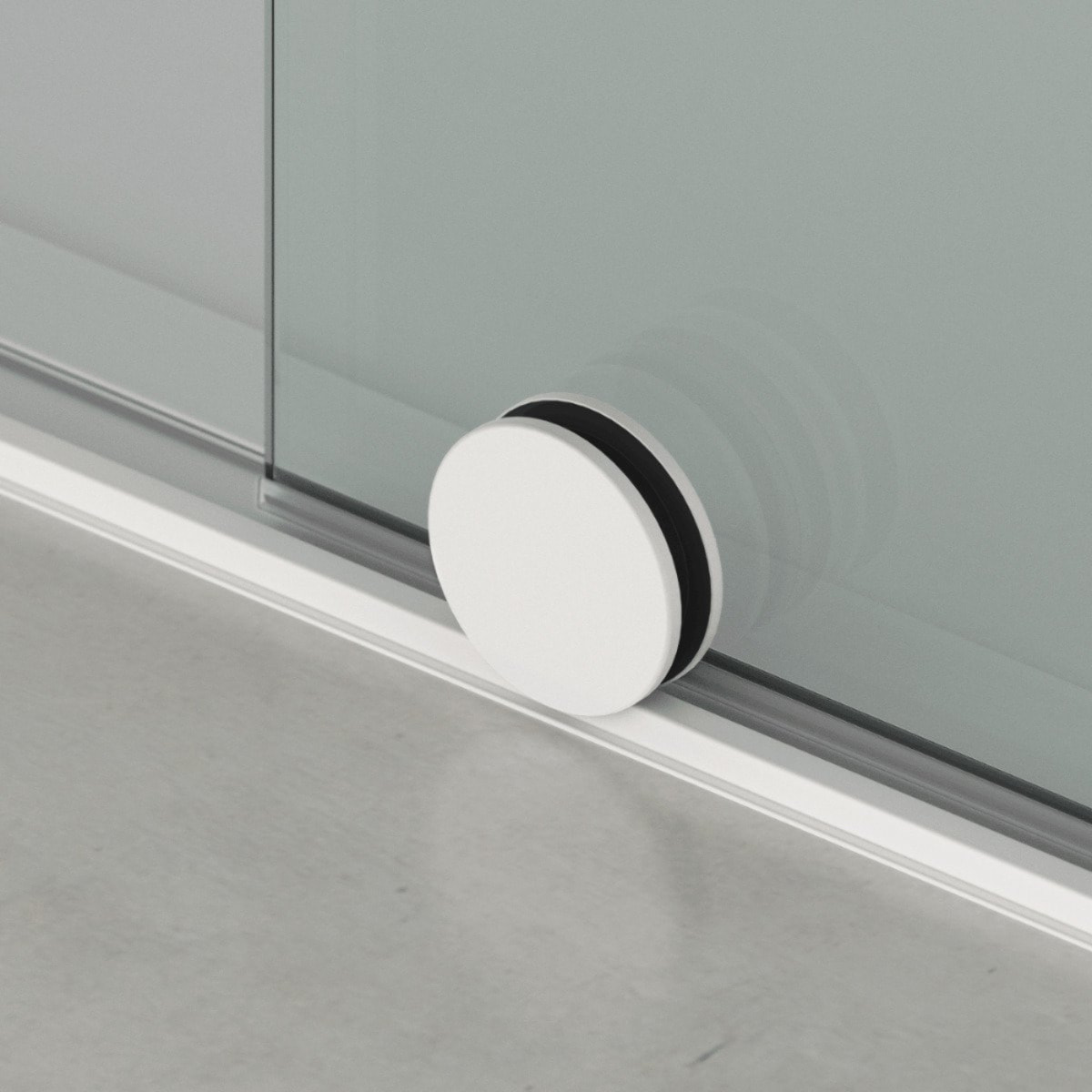 X-MOTION 120x200cm Paroi en verre coulissante Crystal Glass® 8 mm anticalcaire, avec bras et profilés Blanc (SATBWIXM120B)