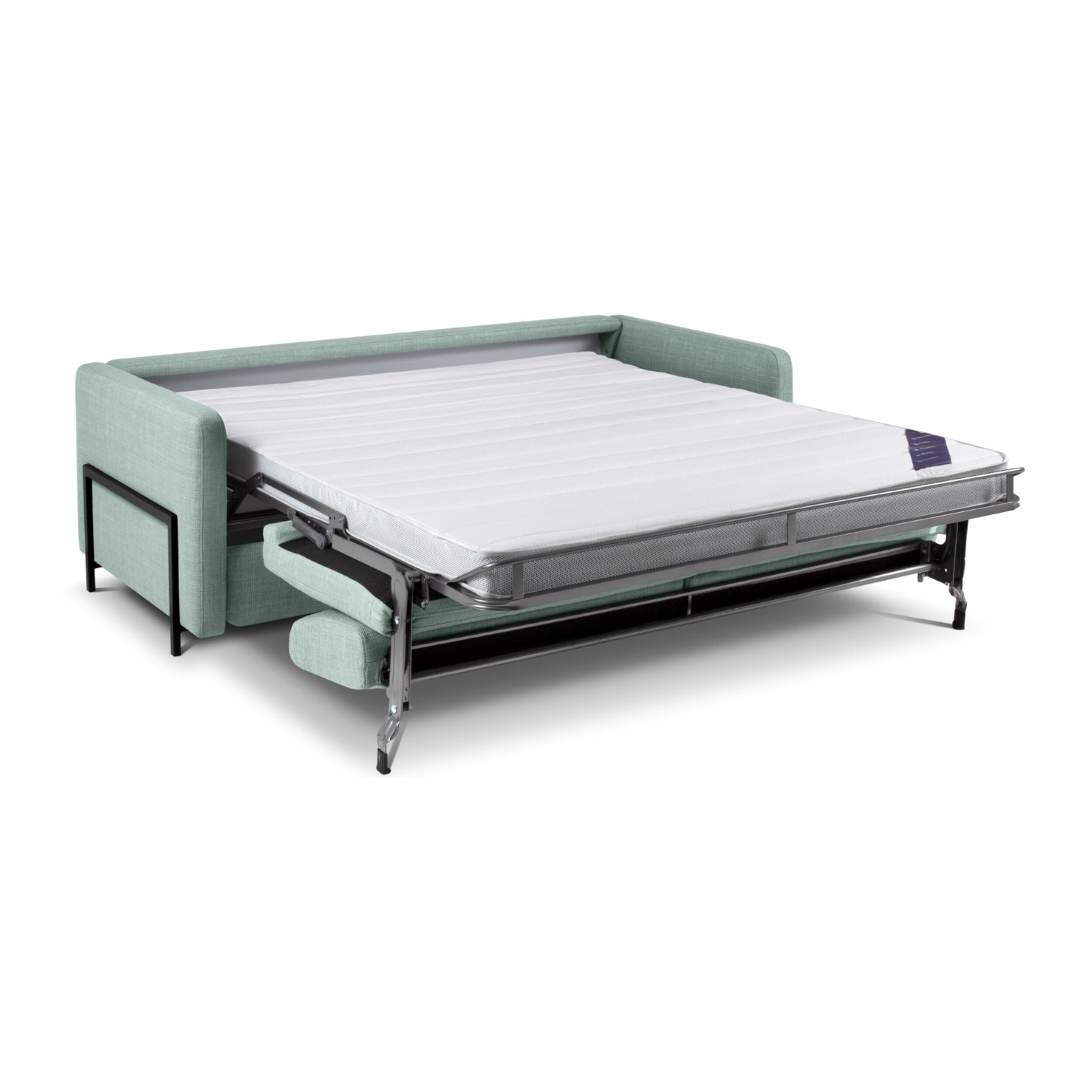 Canapé convertible "Yanis" 3 places en tissu structurel menthe