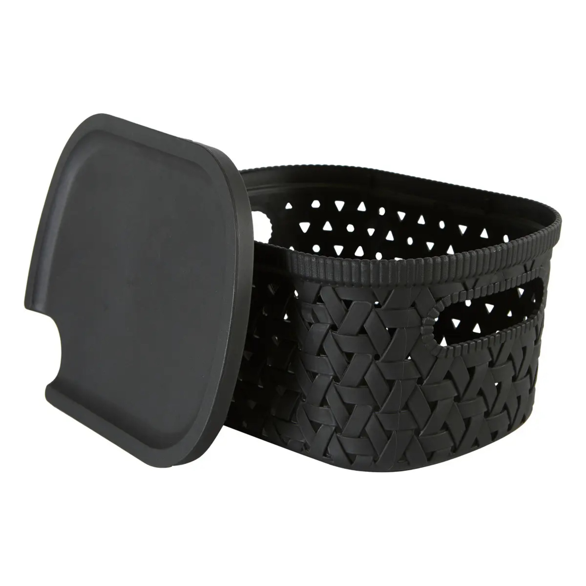 Panier "Tressy" en plastique noir 2,3L