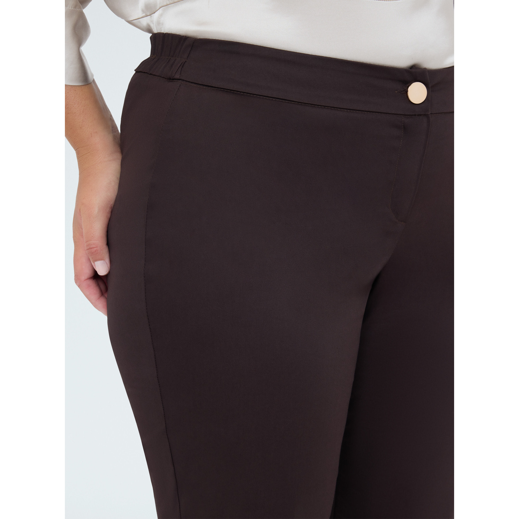 Fiorella Rubino - Pantaloni Regular in cotone stretch - Marrone