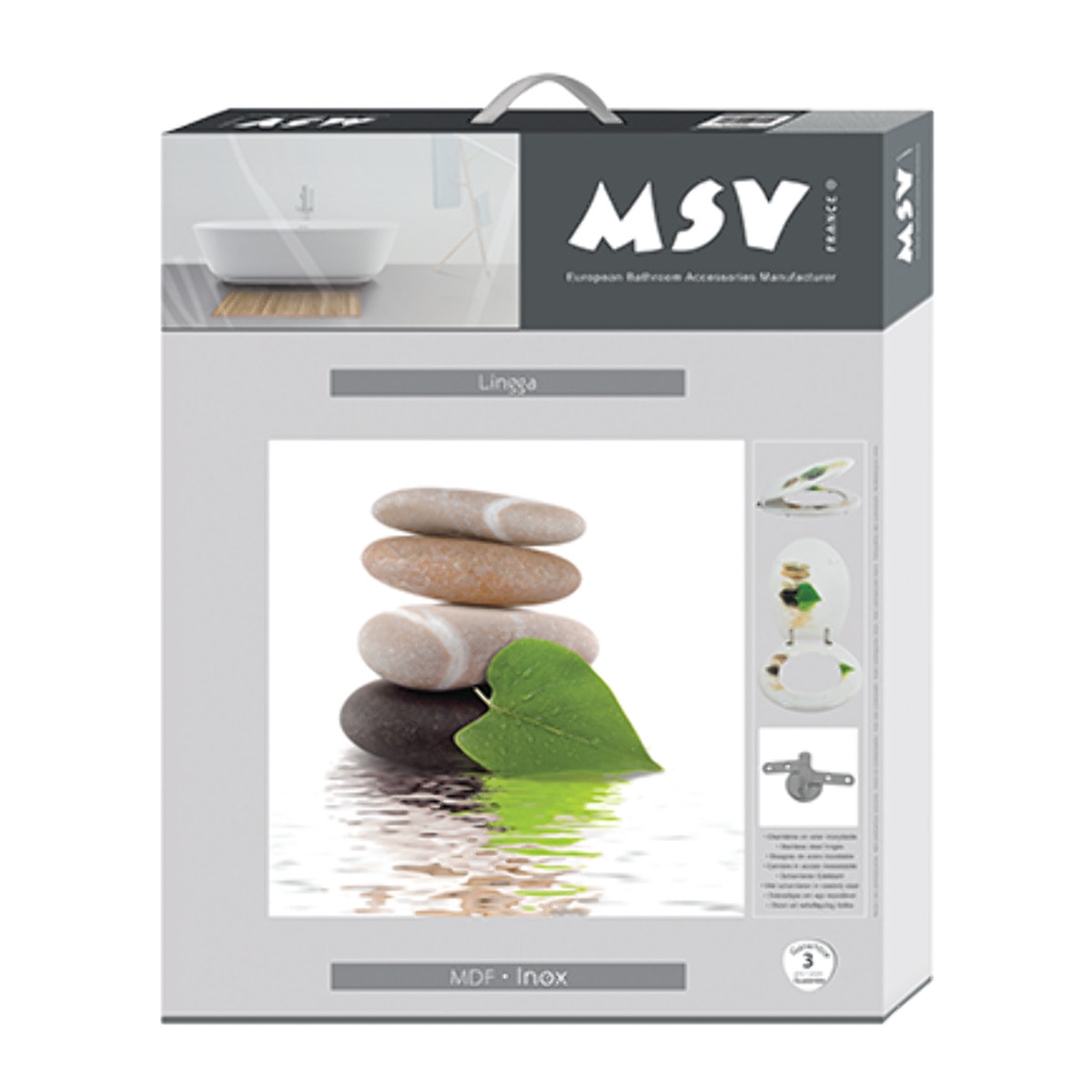 MSV Abattant Wc MDF Lingga - Charnières Inox